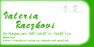 valeria raczkovi business card